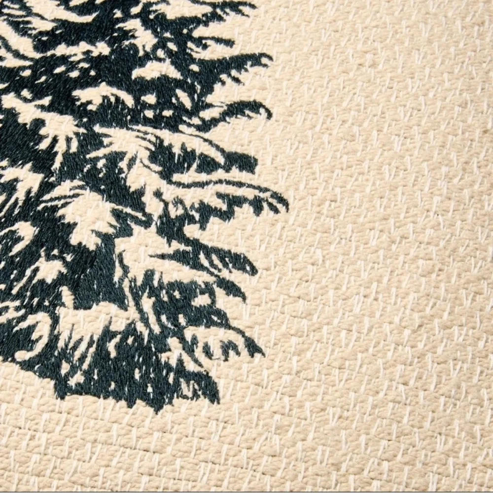 New Tree Icon Toss Square Pillow Cream/ Red Edge - Hearth & Hand with Magnolia